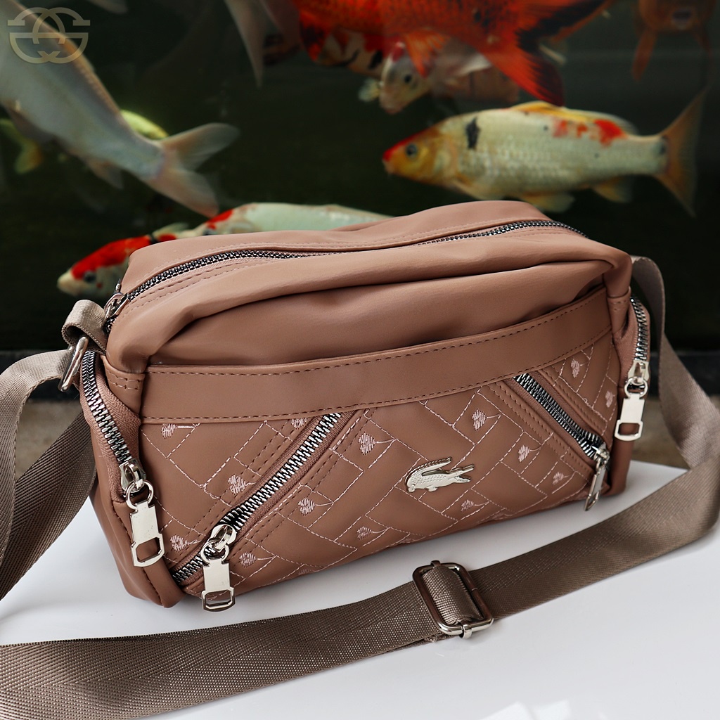 Slingbag 5 ruang Tas wanita selempang terbaru nilon super bordir elegan cewek 06-6834