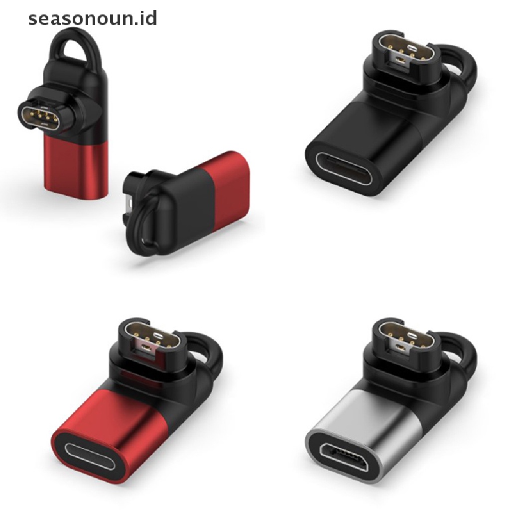 Seasonoun Female Type C Ke 4pin Konektor Charger Converter Adapter Untuk Fenix7/7x/7s.