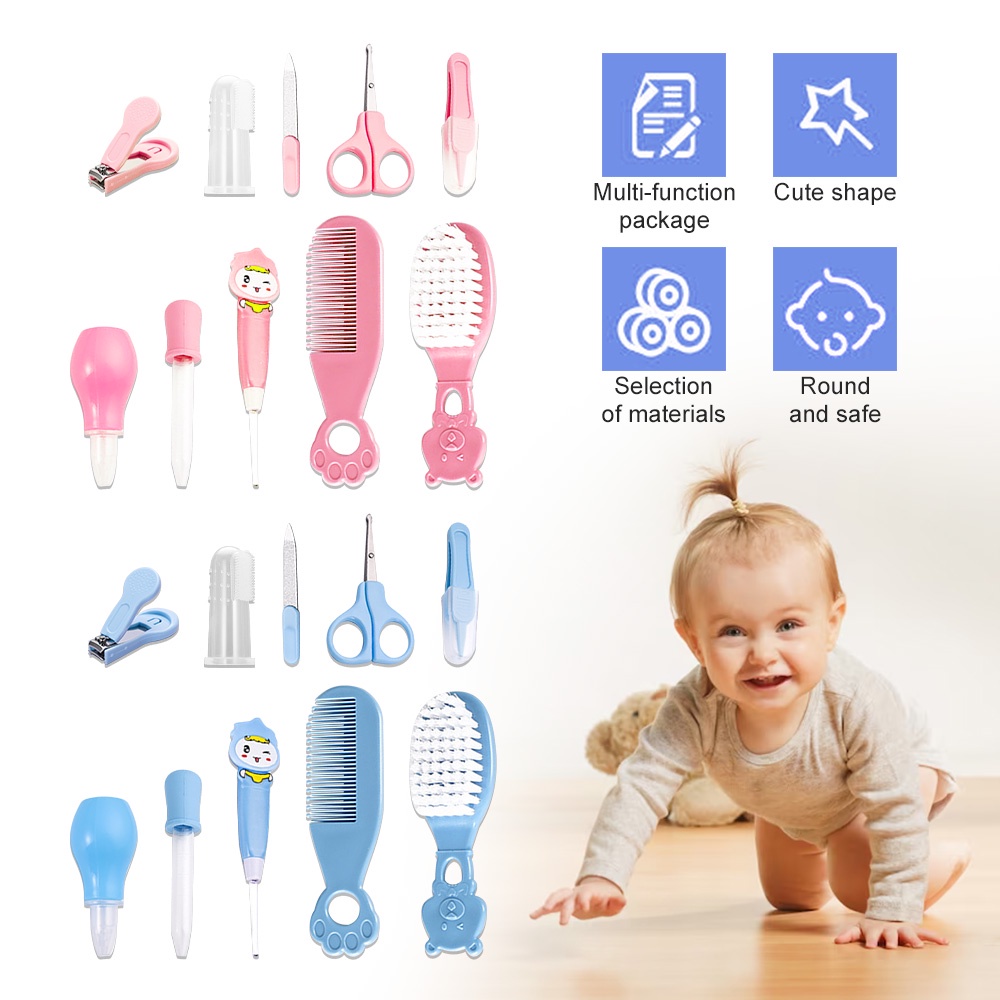 10 Pcs Set Alat Perawatan Pemangkas Kuku Bayi Baru Lahir Portabel Gunting Kuku Perawatan Keselamatan Set