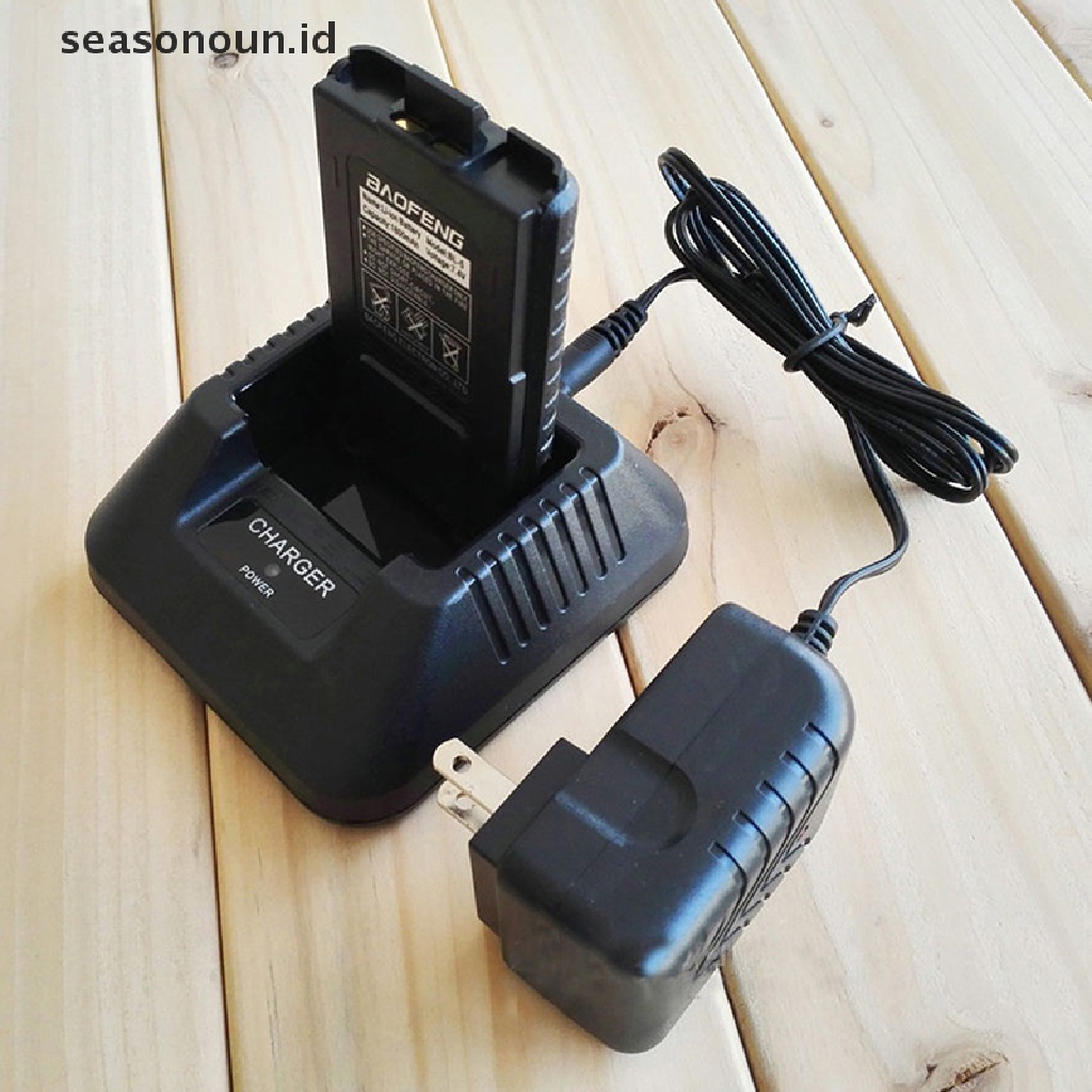 Seasonoun Walkie Talkie Original Desktop Charger Untuk Baofeng UV-5R A/E/Plus TP Dua Arah.