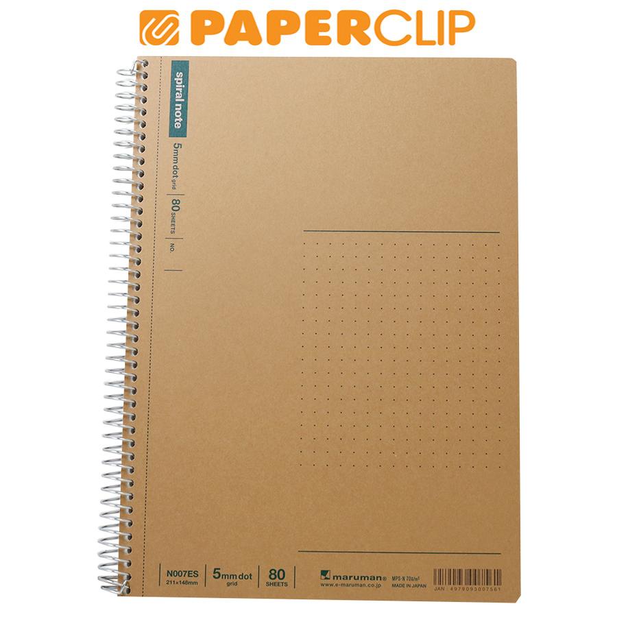 

NOTEBOOK A5 MARUMAN SPIRAL NOTE N007ES 80S DOT GRID