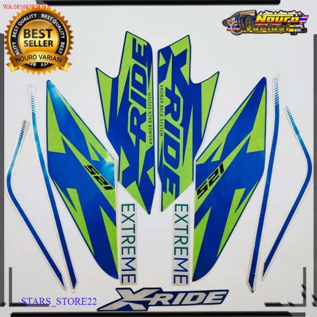 (ORI) striping yamaha Xride  X-Ride 2018 biru list body motor standar KUALITAS ORIGINAL PABRIK