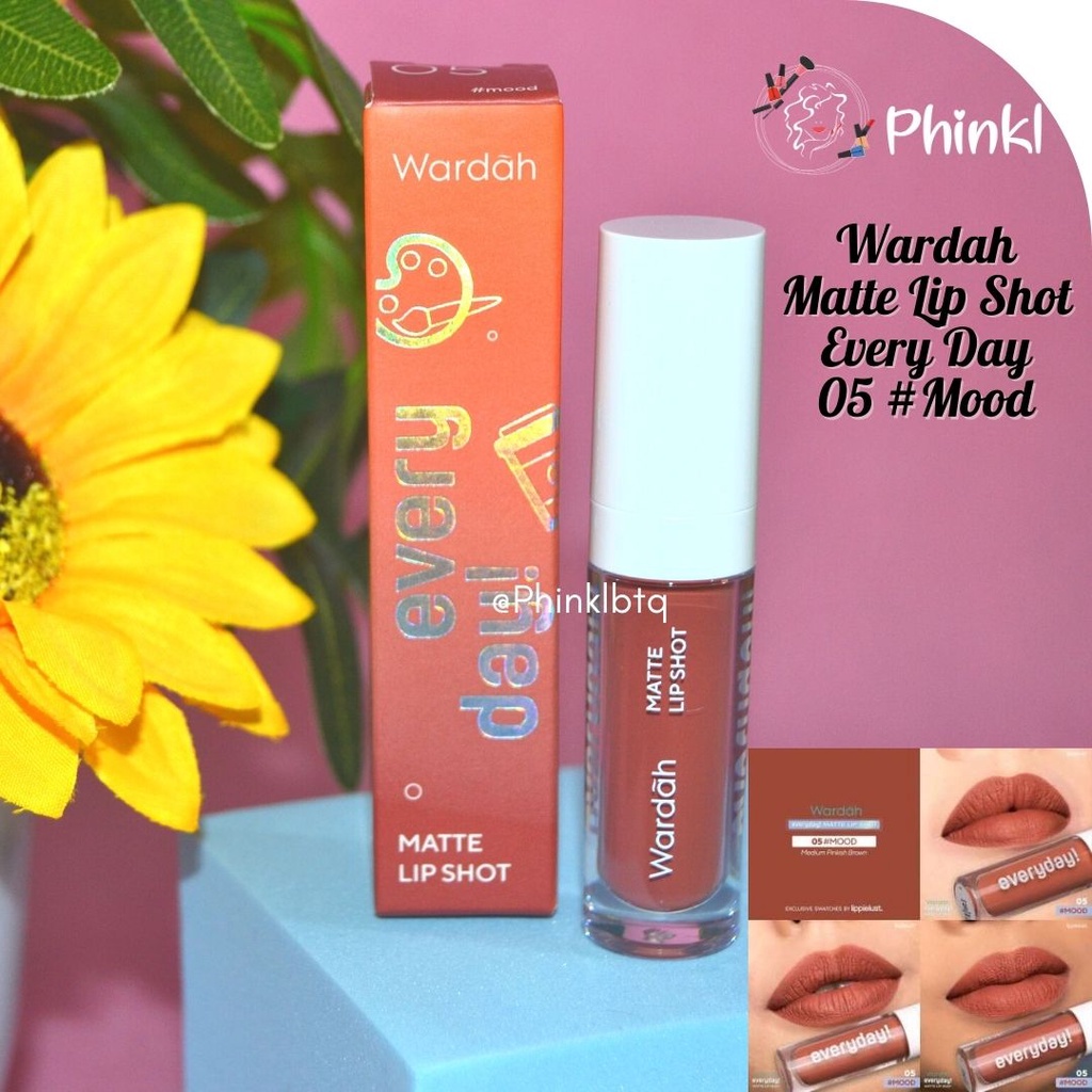 `ღ´ PHINKL `ღ´ Wardah Everyday Lip Shot lipcream matte lipstick cair mudah di blend