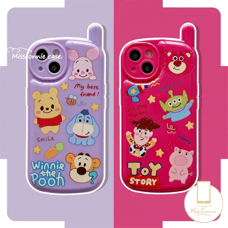 Kartun Strawberry Bear Manyo Case Kompatibel Untuk iPhone 7plus XR 11 14 13 12 Pro MAX 7 8 Plus X XS MAX SE 2020 Kepribadian Retro Bentuk Telepon Cerita Mainan Lucu Alien Lembut Tpu Cover