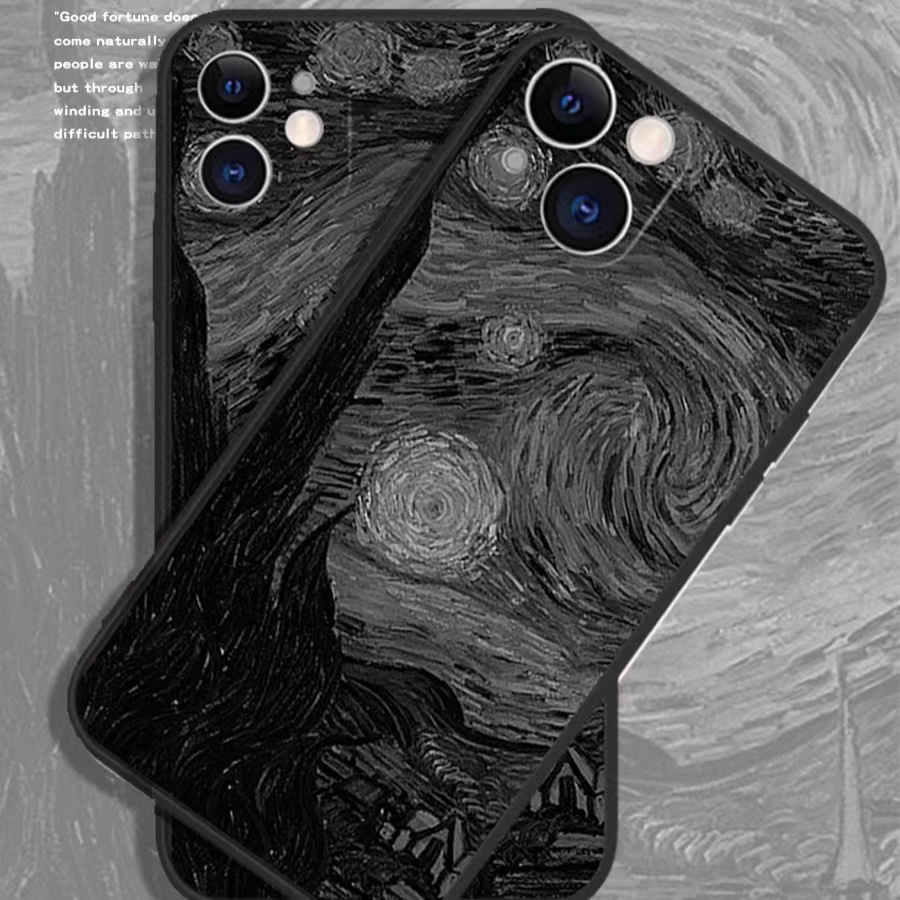 IPHONE Ins Pola Langit Berbintang Cocok Untuk Iphone14 14pro 14plus 13 13pro 13prm iPhone12 7Plus 8Plus Xr XS 13 Pro Max Empat Sudut Casing Ponsel Tahan Guncangan