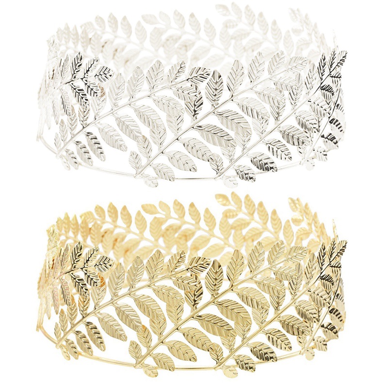Bando Daun Pengantin Baroque Gold Leaves Hollow Hairband Alloy Headband Untuk Wanita Pernikahan