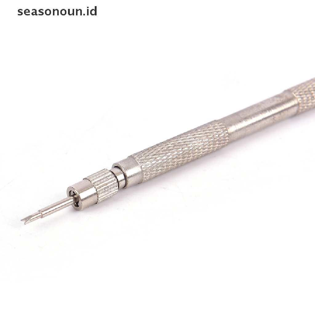 Seasonoun Reparasi Jam Tangan Spring Bar Tool Steel Link Remover Pin Pusher Dengan Tip Cadangan.