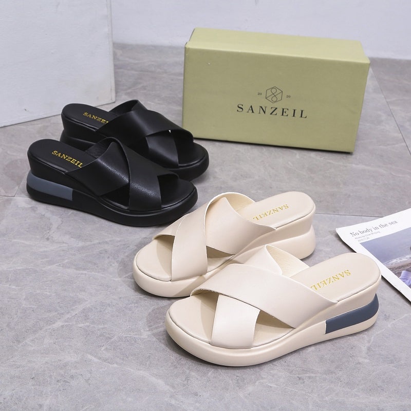 0018 Sepatu Sandal Wedges Wanita Sanzeil Jubari Wedges Sandal Kekinian