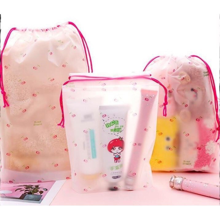 Anti Air Pouch Travel Multi Fungsi Motif Lucu Tas Serut Transparan Motif Varian Kecil, Sedang dan Besar Harga Terbaik dan Termurah