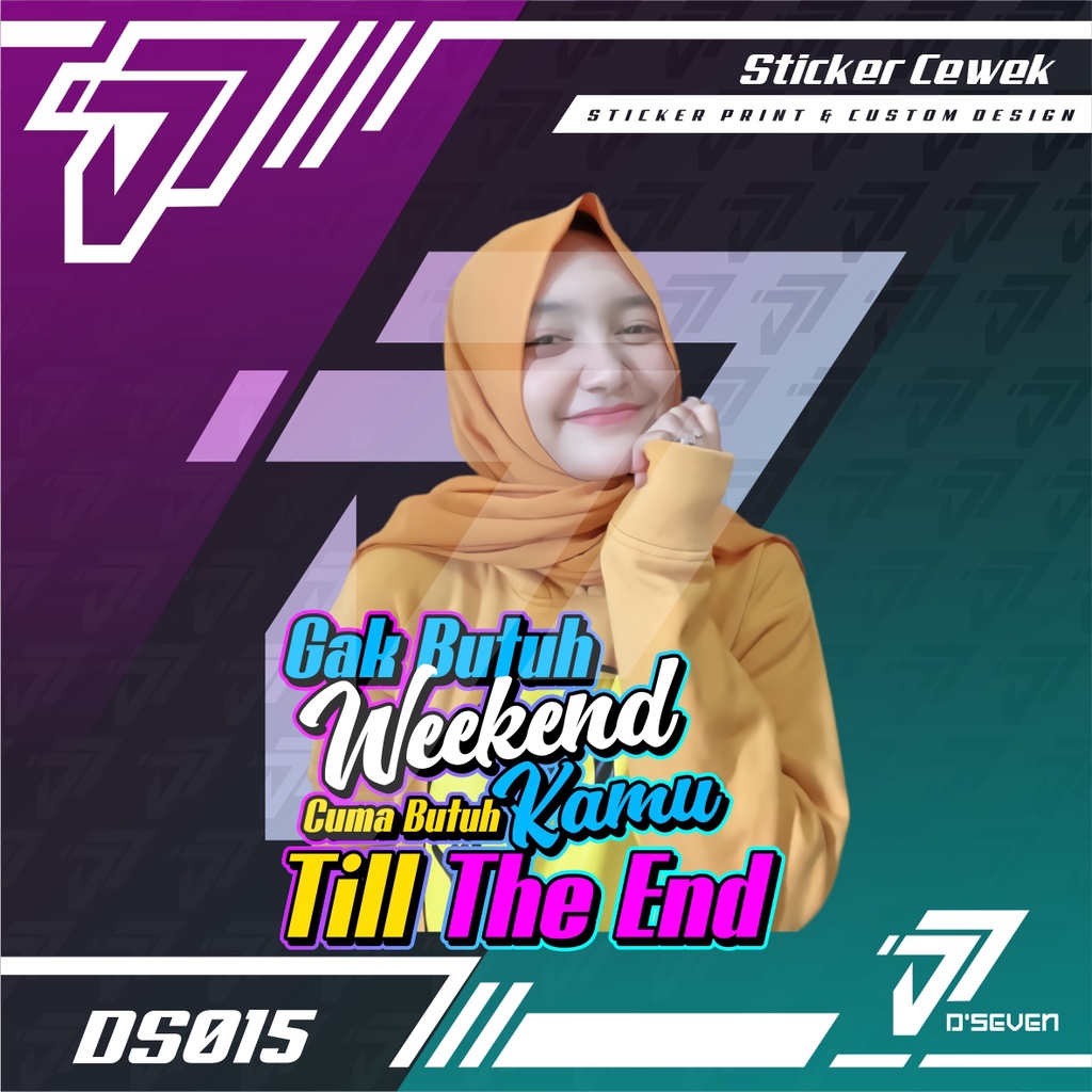 Stiker Foto Cewek Cantik Hijab Vector Custom Bisa Request Foto & Kata-kata - Stiker Mobil / Motor / 