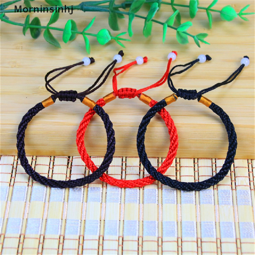 Mornin Wanita Beruntung Buatan Tangan Dikepang Pasangan Braclet Adjustable Beruntung Gelang Tali Merah id