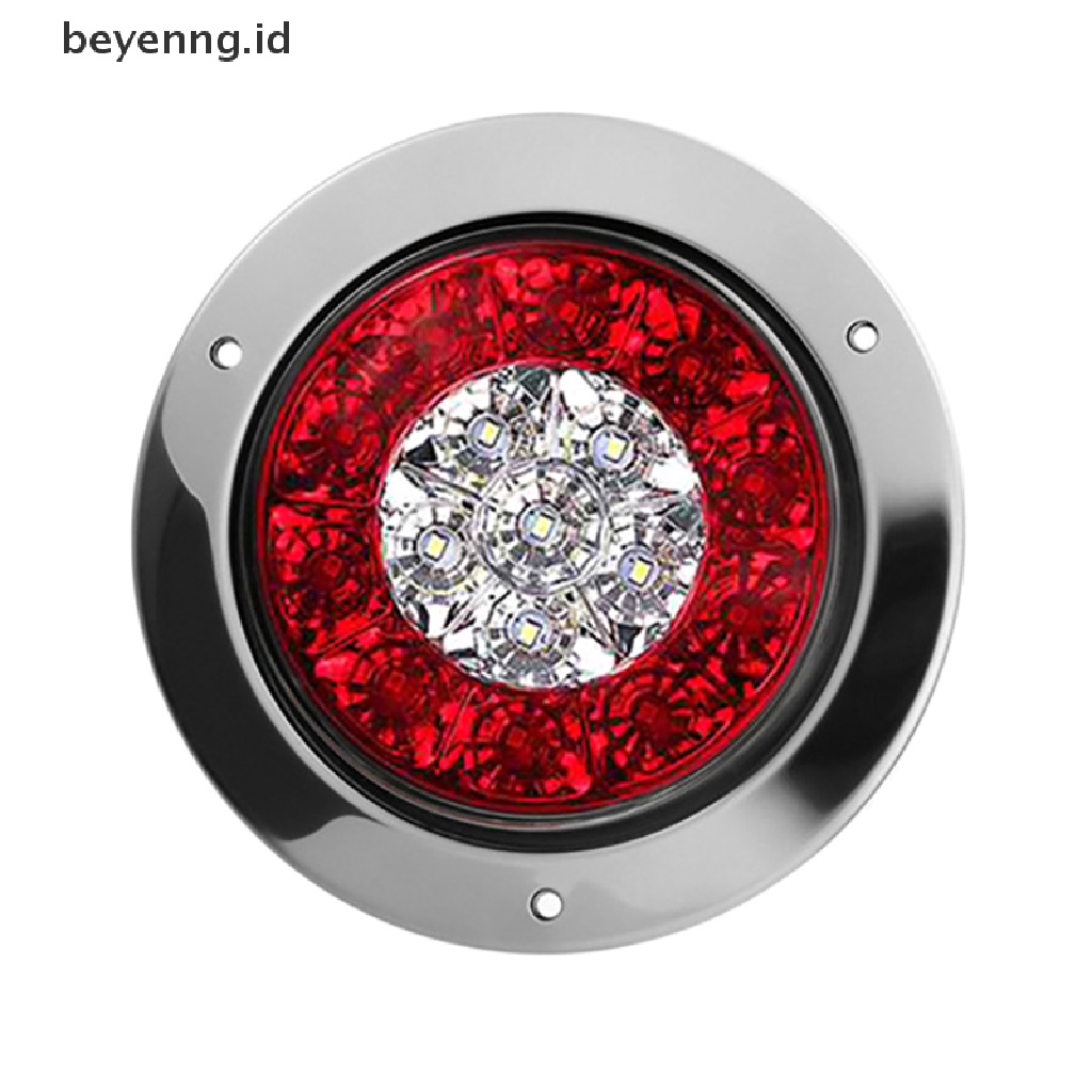 Beyen 16lampu LED Mobil Bulat Amber Red Taillights Rear Stop Rem Running Reverse Lamp ID