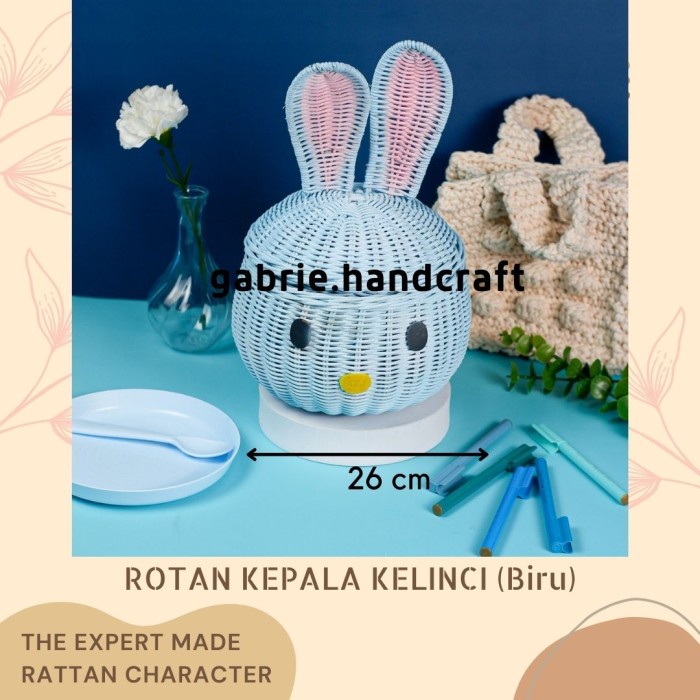 

⭐BISA COD⭐ ROTAN KEPALA KELINCI - TEMPAT HAMPERS / KADO BABY BORN / MANYUE - Biru Muda