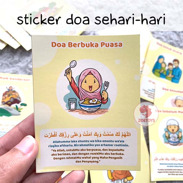 Zoetoys Sticker Doa Sehari-hari Anak | Desain Menarik Dilengkapi dengan Gambar | Kumpulan 20 Doa Al-quran