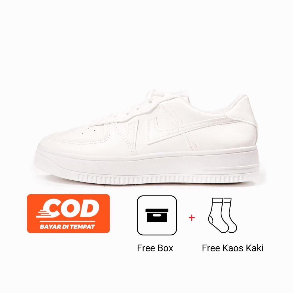 ✅COD [BBS] Sepatu Sneakers Wanita Sport Shoes White Haechan VT-01