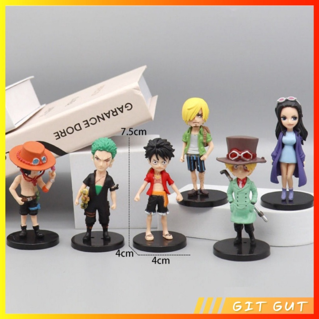 Action Figure Pajangan 1 Set One Piece Luffy Zoro Sanji Cute Version