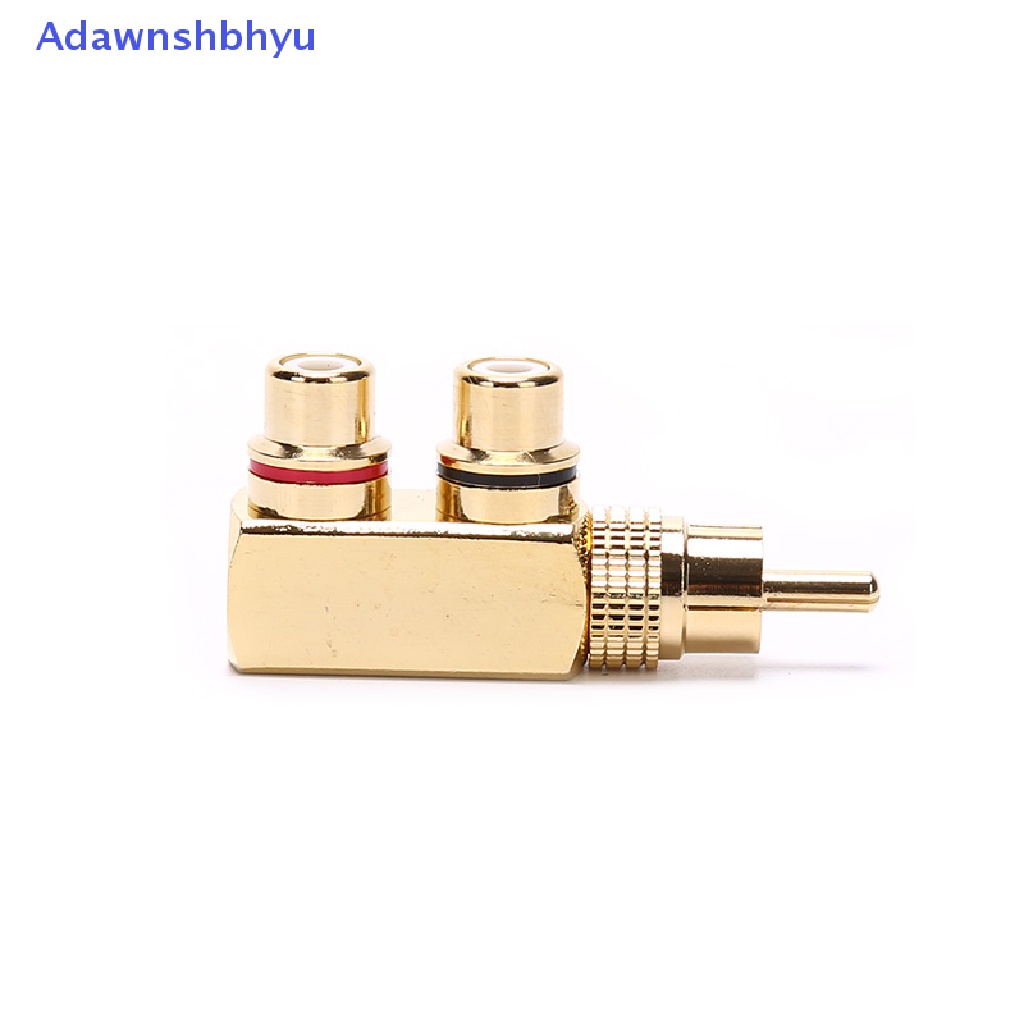 Adhyu Gold Plated AV Audio Splitter Plug RCA Adapter 1 Male to 2 Female F connector ID