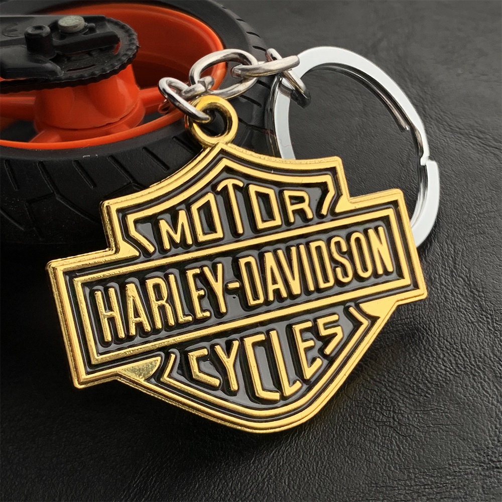 Harley Gantungan Kunci Motor Keren Fuel Tank Side Sticker 3D Zinc Alloy Logo Dekorasi Stiker Untuk Harley FORTY EIGHT/Khusus Cowok Gemuk/1200T/STREET ROD/Xr1200