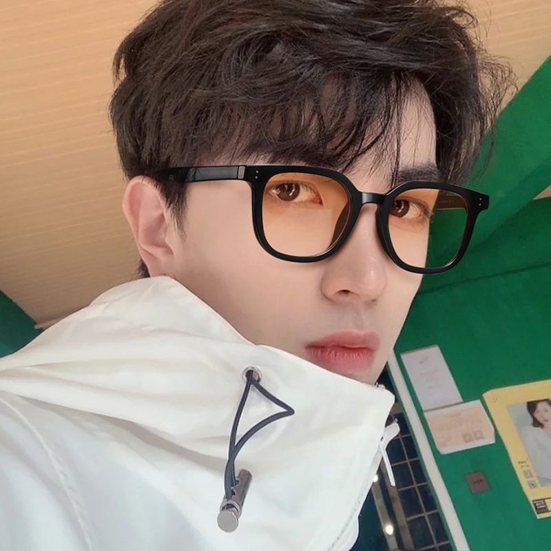 Papaozhu Keren Gradien Sunset Lensa Warna Hitam Bingkai Persegi Kacamata Hitam Untuk Wanita Pria Trendi Mengemudi Kacamata Matahari Temperamen Jalan Snap Harian