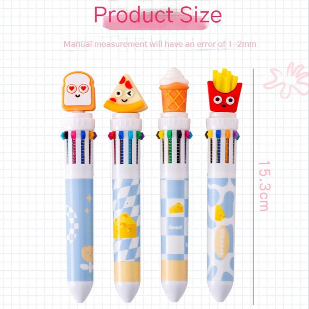 R-flower 3PCS/set Bolpoin Hamburger Cola 10warna Hadiah Siswa Alat Tulis Alat Tulis Menulis Gel Pen