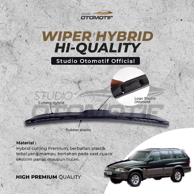 WIPER SSANGYONG MUSSO 1993-2005 HYBRID OFFICIAL STUDIO OTOMOTIF 2 PCS