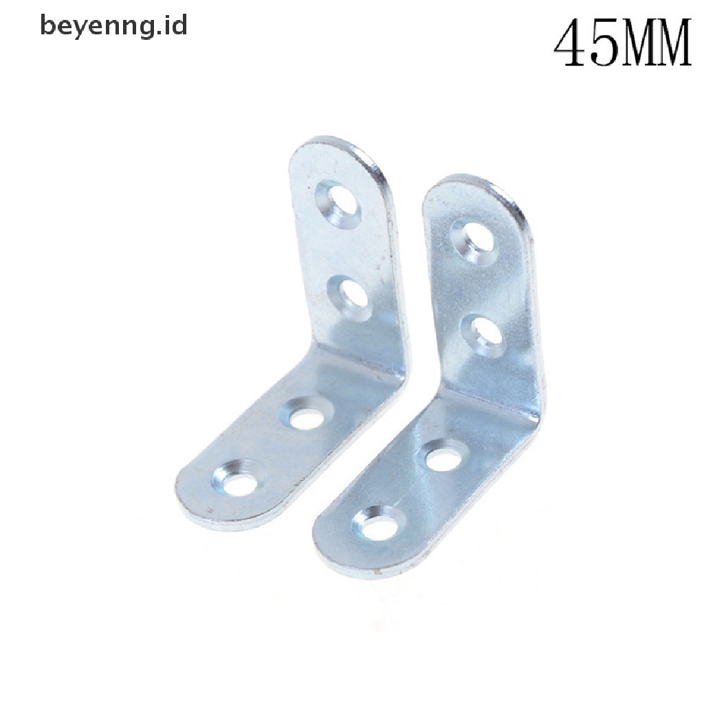 Beyen HOT 2pcs Silver Corner Brace Rak Sudut Kanan Bentuk L Hardware ID