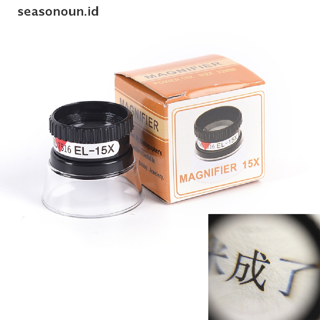 Seasonoun 15X Mini Monokular Magnifying Glass Loupe Lens Jeweler Alat Kaca Pembesar Mata new.