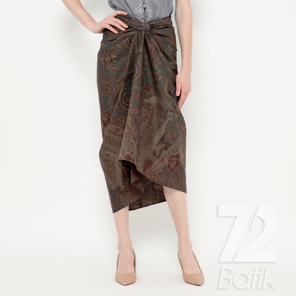 ROK BATIK SPAN Aurora Skirt Lilit Kebaya Instan Modern Wanita Motif Burung Rona Warna Abu Grey Gray 723186 Cap 72 - Rok Batik Lilit Bawahan Skirt Kamen Kebaya Songket Batik Panjang Plisket Span Instan Jadi Bali Lembaran Premium Modern Untuk Wanita