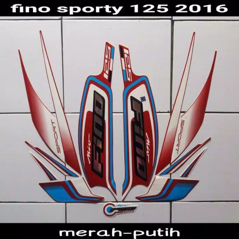 Striping sticker lis body yamaha mio fino sporty 125 thn 2016 merah putih / Stiker motor