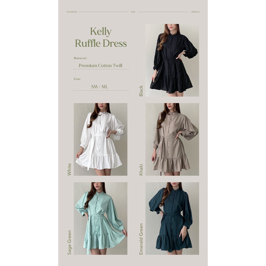 Kelly Ruffle Dress - Ocha Wear | A Line Mini Dress