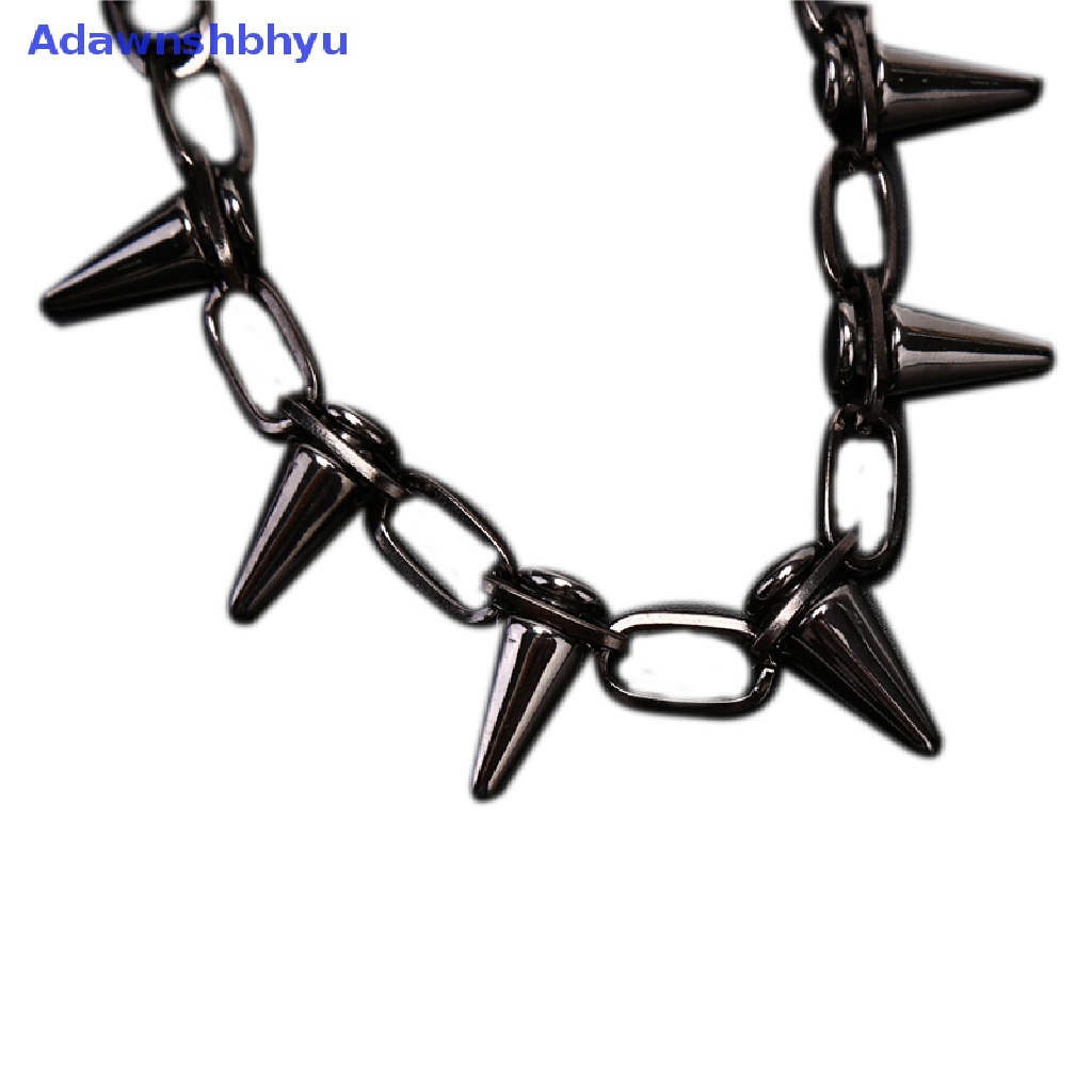 Adhyu Baru Spike Rivet Punk Kerah Kalung Goth Rock Biker Link Rantai Choker Perhiasan ID