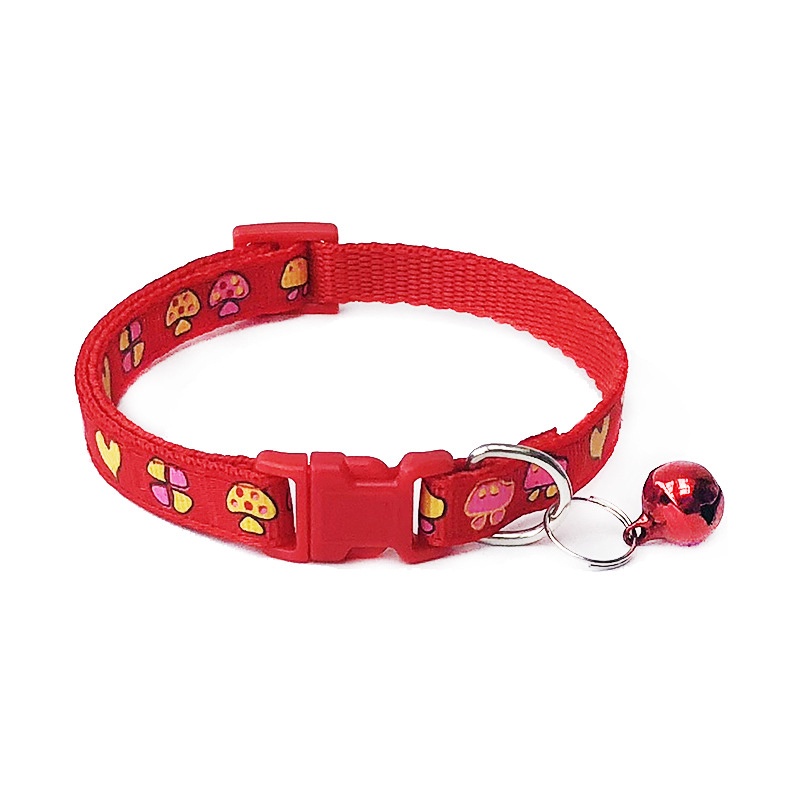 Kualitas Tinggi Pencetakan Kerah Bell Sabuk Puppy Dog Cat Adjustable Collar Release Gesper Tali Leher Safety Pet Supply