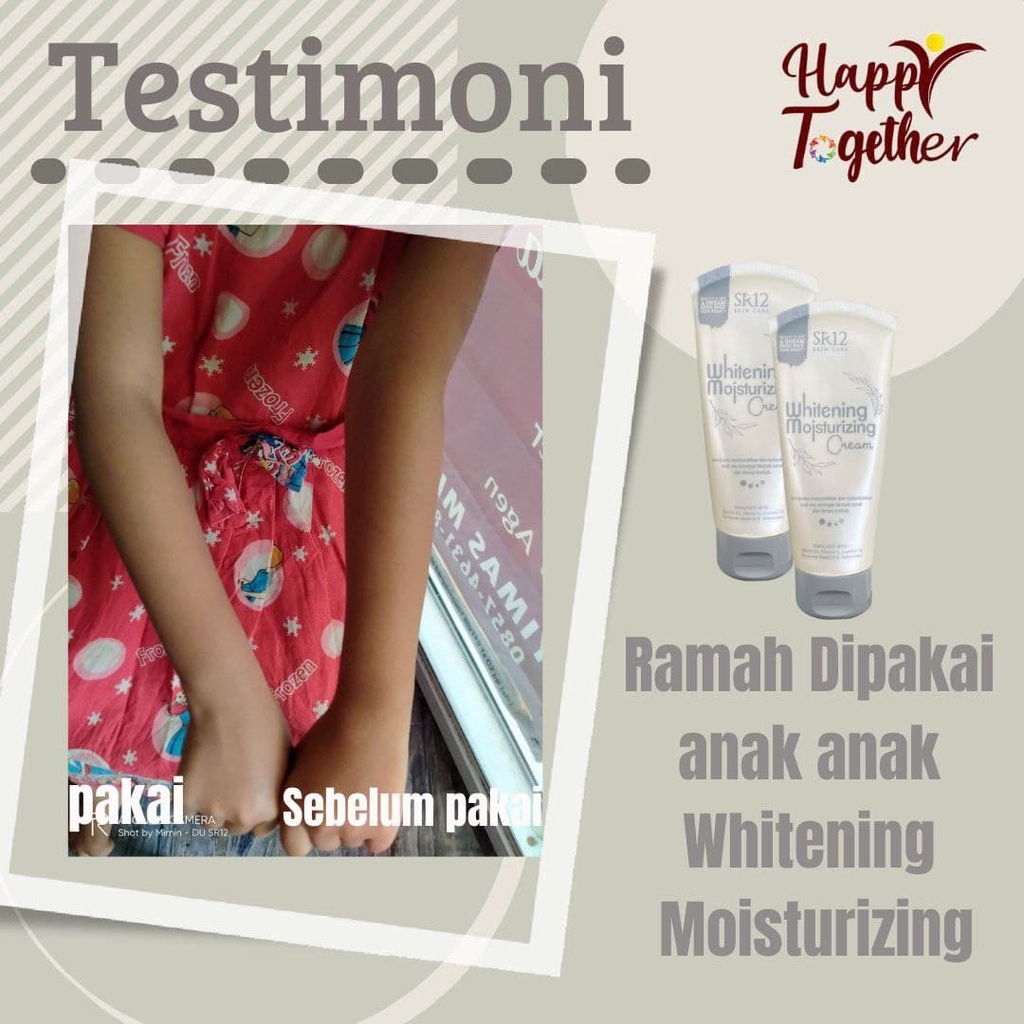 WHITENING MOISTURIZING CREAM SR12 / INSTANT WHITENING BODY LOTION &amp; FACE BPOM / PELEMBAB &amp; PENCERAH KULIT WITH SPF 20