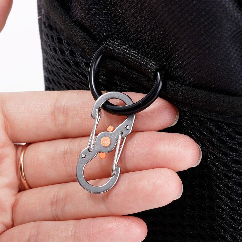 Lanfy Kunci Anti Maling Peralatan Luar Ruangan 1PC 8shaped Buckle With Lock Backpack Buckle Anti-Pencuri Camping S Type Carabiner