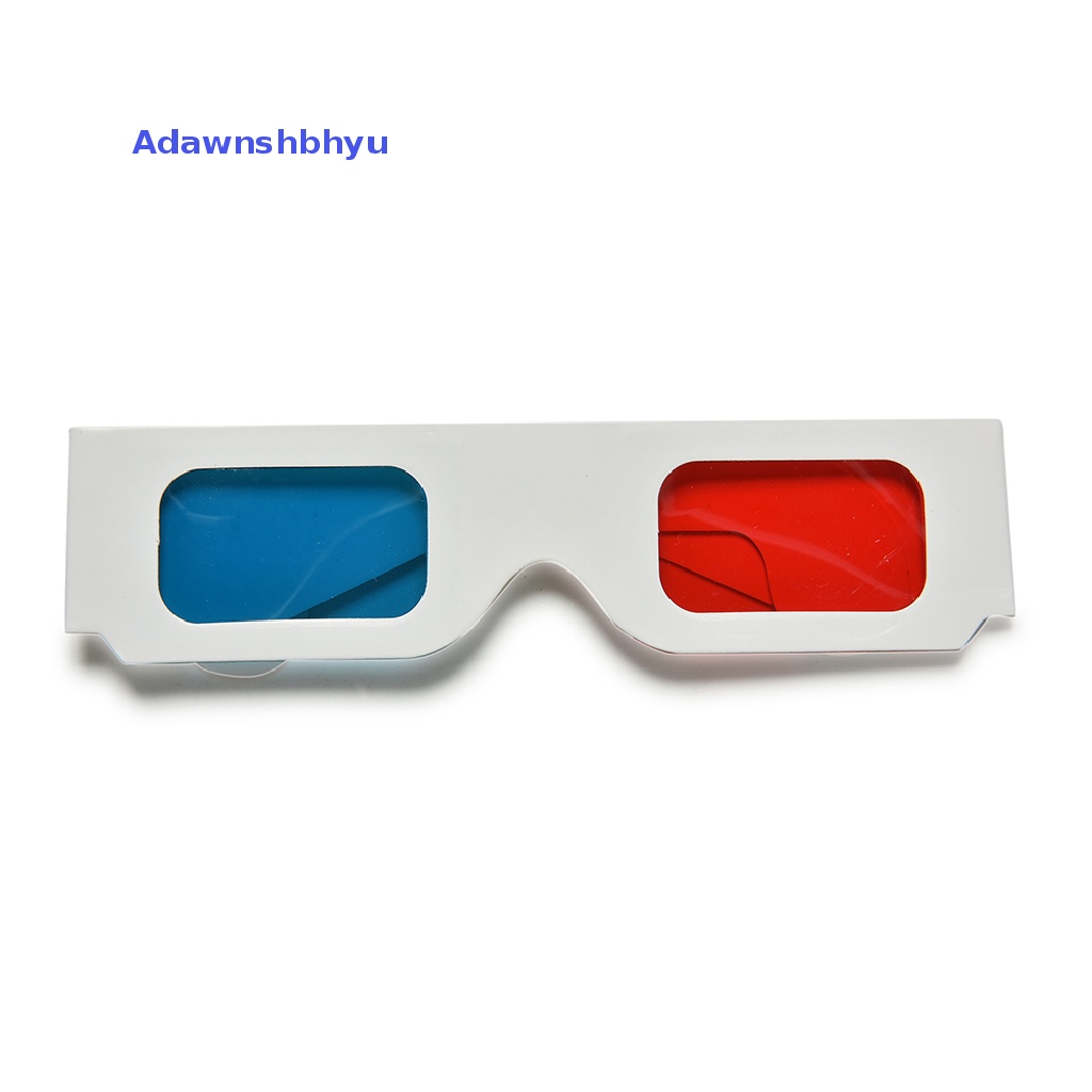 Adhyu 10PCS Kertas Kardus Anaglyph Universal Merah Biru Cyan 3D Video Glasses ID