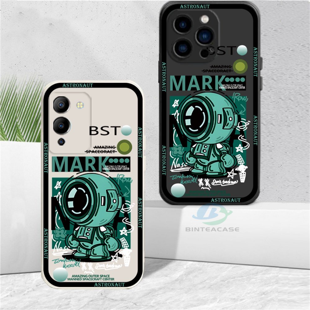 Casing ip iPhone 14 Pro MAX 14Pro 14plus 13ProMax 12 12ProMax 11 11Pro 11ProMax X XS MAX XR Green Series Astronot Soft Silicone Phone Case Binteacase