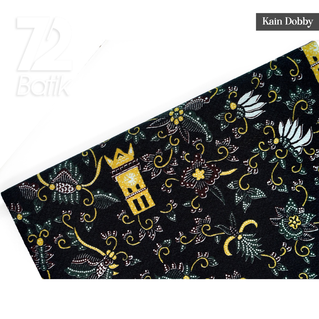 KAIN BATIK PREMIUM Dobby Motif Jam Warna Hitam Kuning 723275 Cap 72Jarik Jarit Samping Kebat Panjang Batik Dobby Modern Premium Bahan Seragam Batik Pernikahan Kantor Keluarga Murah Kamen Jadi Batik Bali Lembaran