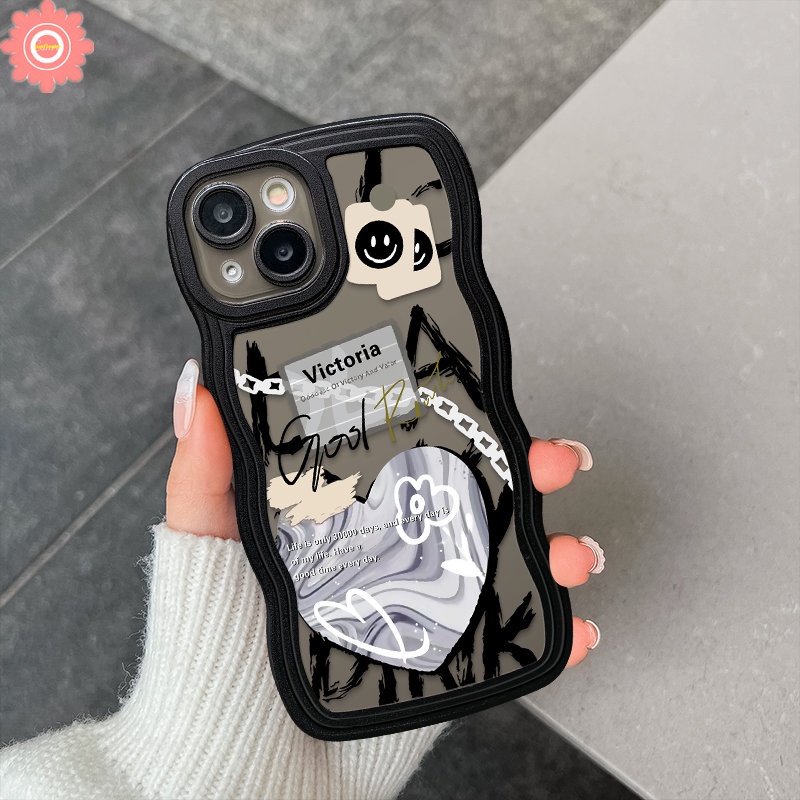 Infinix Smart5 4 6 Plus Hot 11s 10s NFC Note8 12 G96 10Pro 12Pro 12 2023 Hot 10 Lite 10 11 10T 9 8 Main 12 Pro 11s 12i 20 20s Wavy Edge Graffiti Love Heart Comme des Garcons Case/Tempat Bekal Makanan/Wadah Bekal Makanan/Wadah Bekal Makanan