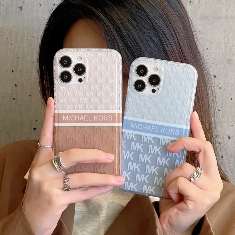 Fashion Blue Full MK Girl Woman Soft Casing TPU Case iP iPhone 11 12 13 14 Pro Max + Plus High Quality FTD Cover