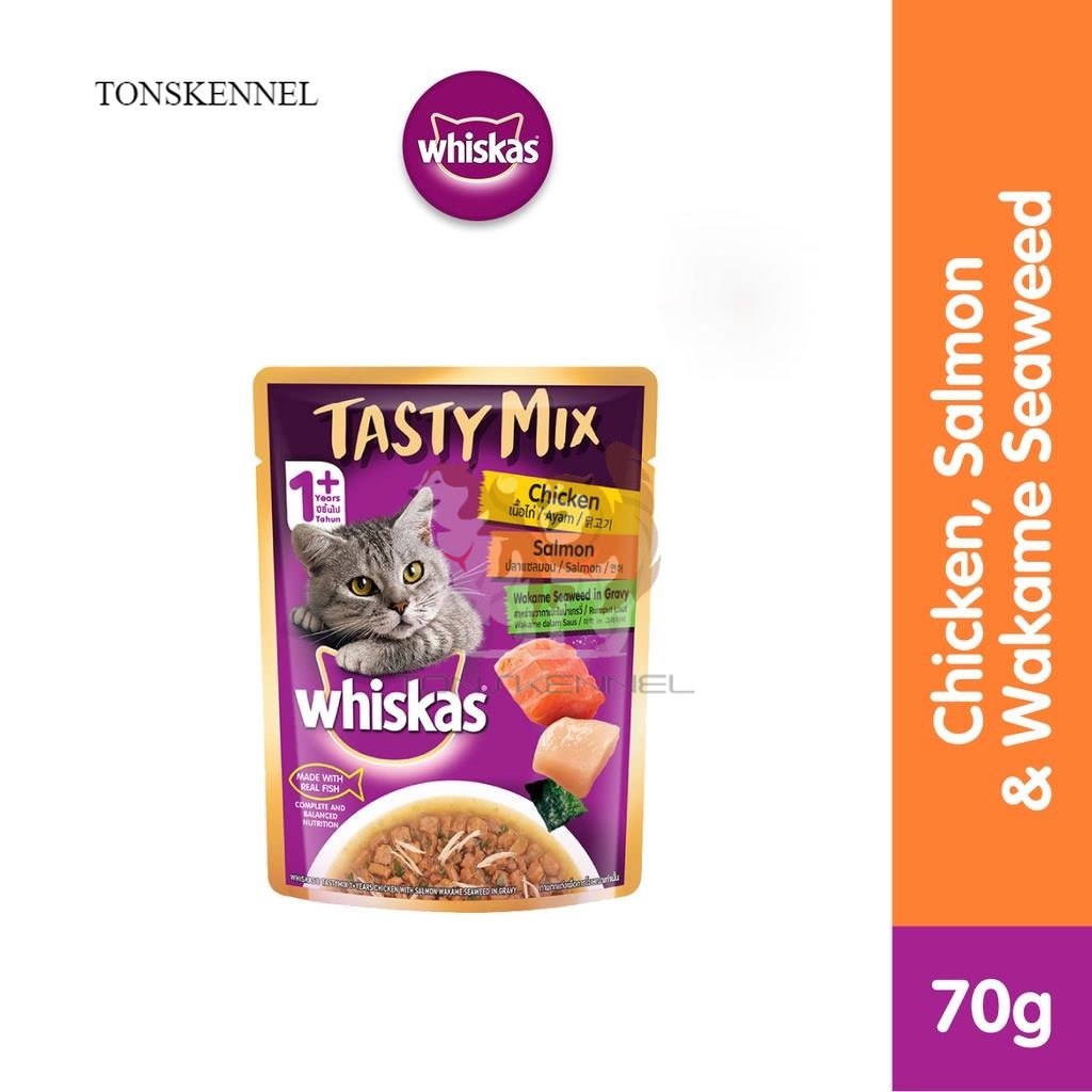 WHISKAS Tasty Mix Makanan Kucing Basah Pouch 70gr 70 gr