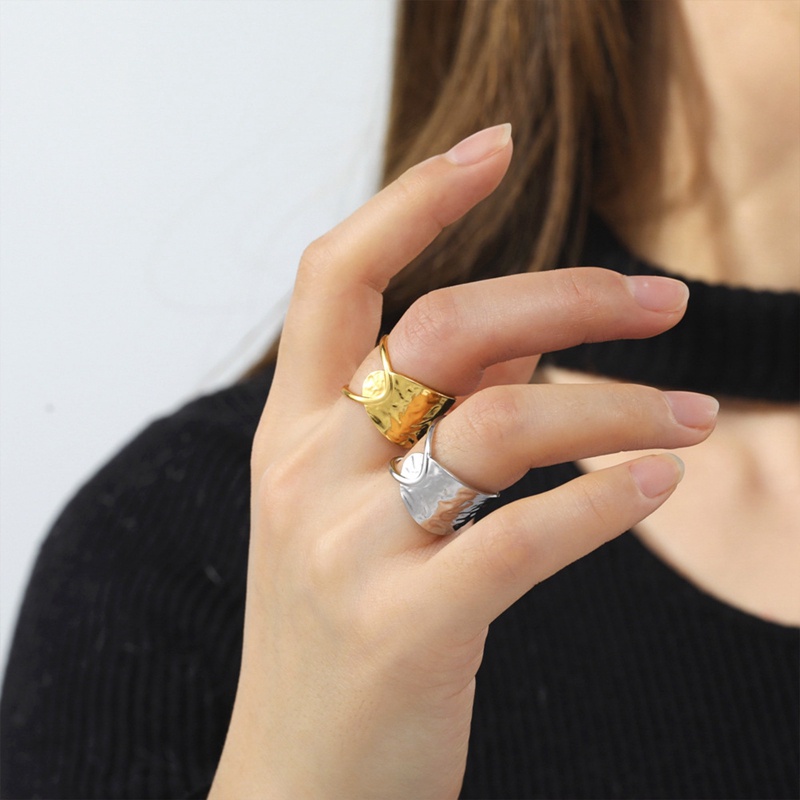 Mode Baru Tidak Teratur Cincin Untuk Wanita Stainless Steel Geometris Yang Dapat Disesuaikan Jari Cincin Perhiasan Hadiah Hari Ibu