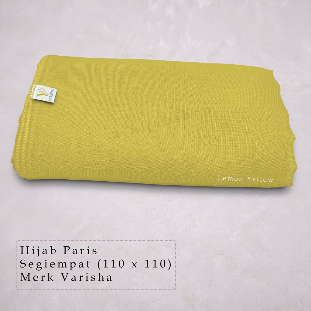 [COD] Jilbab Segi Empat Paris Jadul Premium Varisha By Mardhatillah Warna kuning lemon - lime yellow