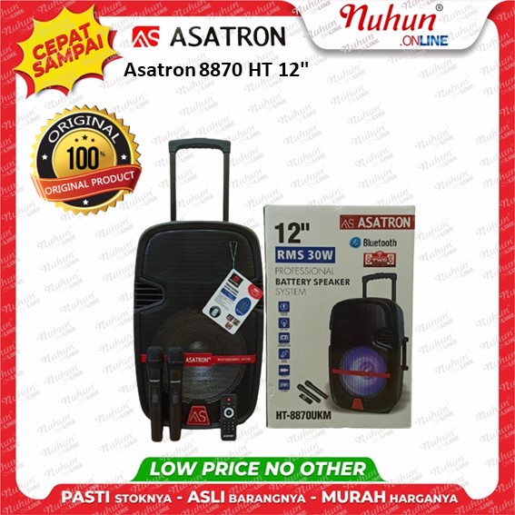 [CIANJUR] SPEAKER PORTABLE ASATRON HT-8870 UKM 12,inchi ORIGINAL