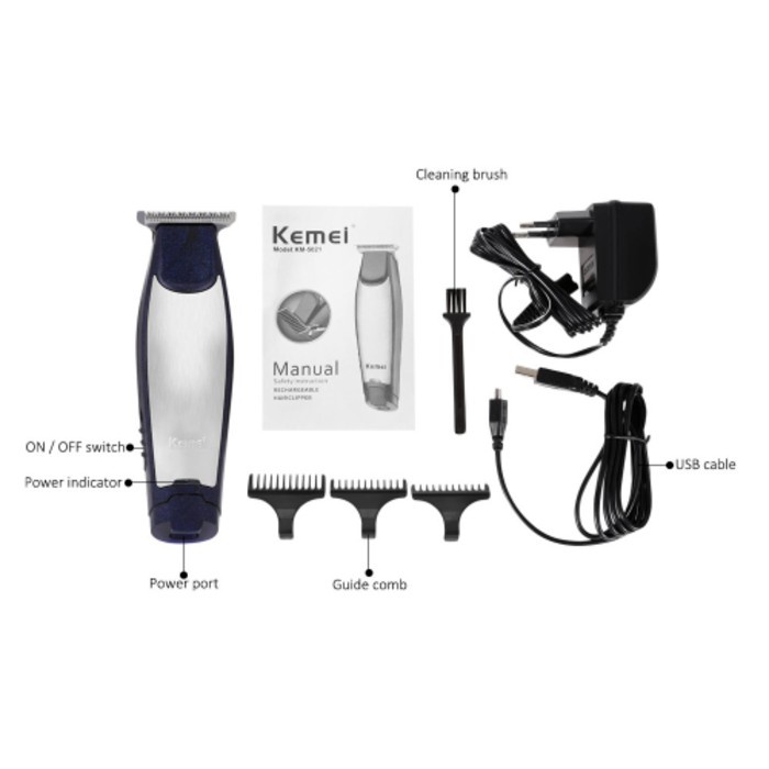 ALAT CUKUR RAMBUT CORDLESS DUAL DC USB CHARGE KEMEI KM-5021 murah