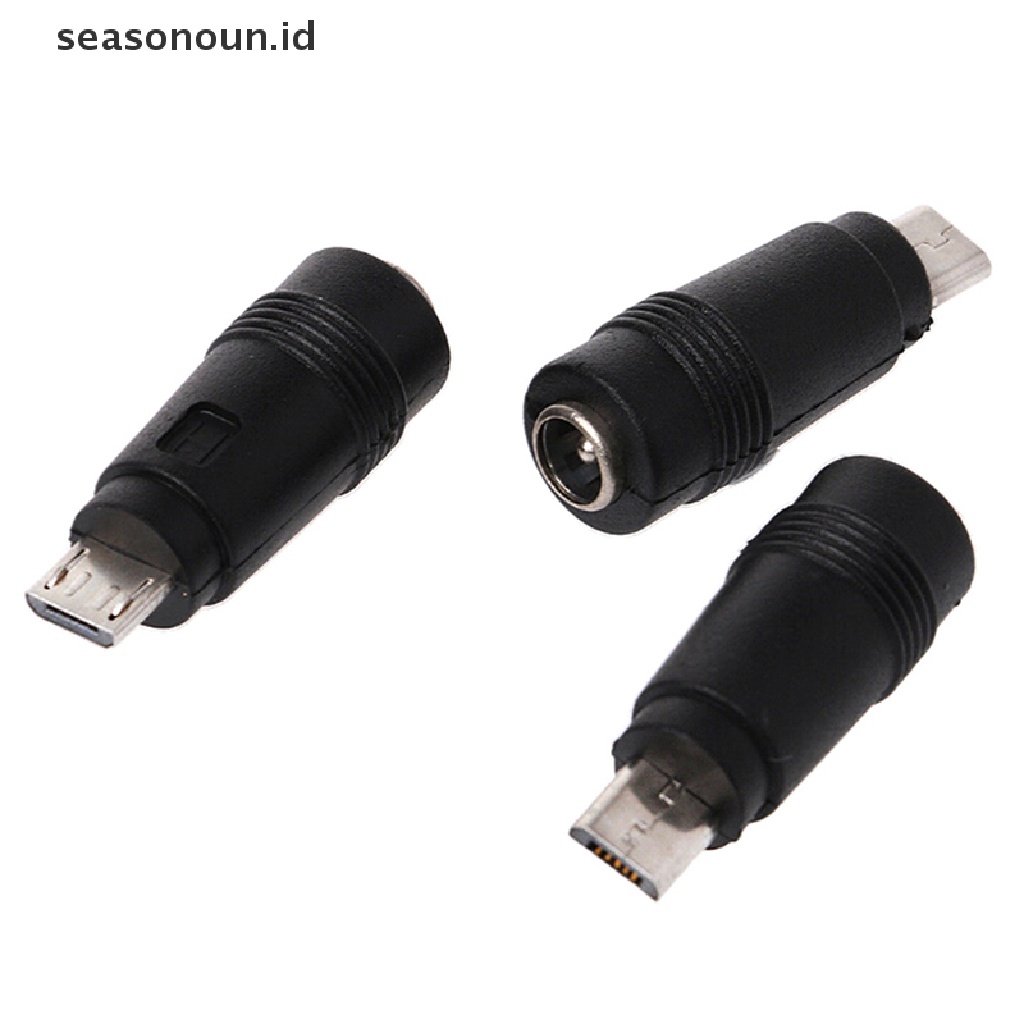 Seasonoun 2Pcs DC 5.5 * 2.1mm female jack plug Ke micro USB 5pin male power converter.