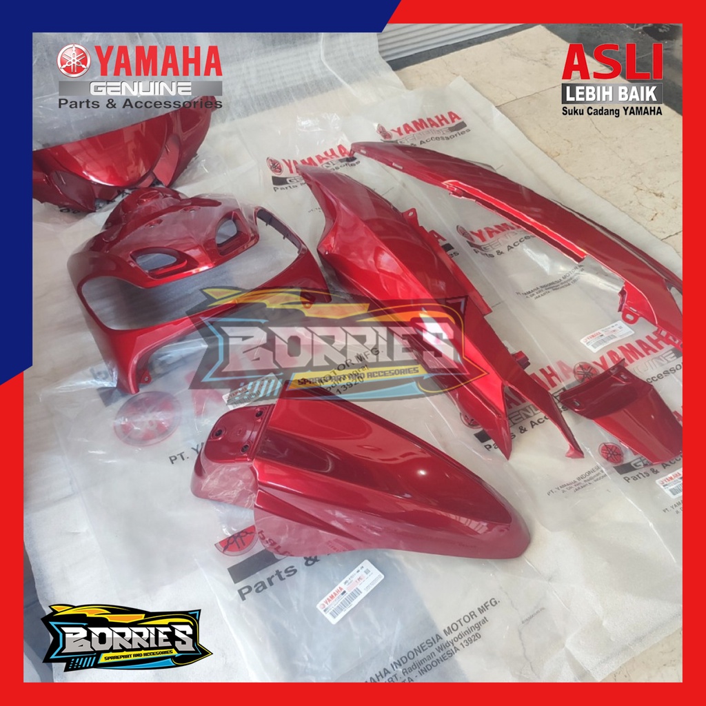 FULLSET COVER CAVER BODY HALUS MIO SMILE MERAH MARUN ORIGINAL YAMAHA