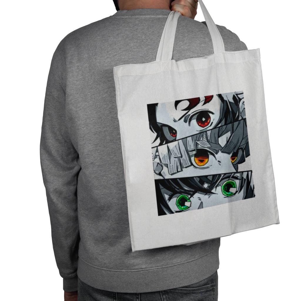 Totebag Anime demon slayer Tote bag premium Totebag zipper totebag velcro Termurah tote bag resleting