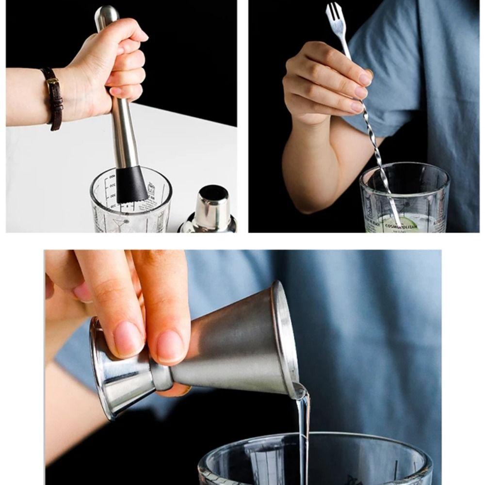 Solighter 400ML Cocktail Shaker Scale Shaker Cup Botol Pencampur Anggur Stainless Steel