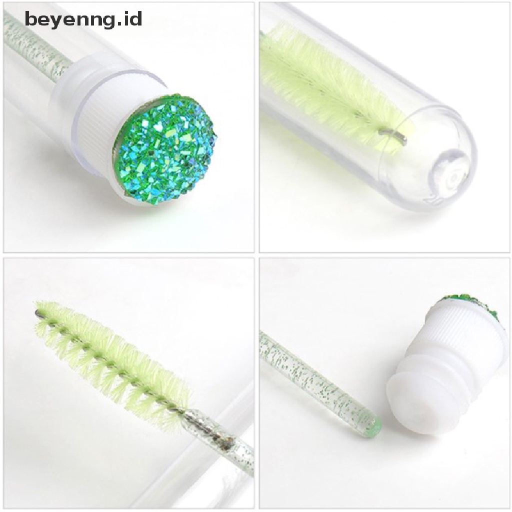 Beyen 10pcs Reusable Sikat Alis Tabung Bulu Mata Sikat Alis Sikat Bor Resin ID