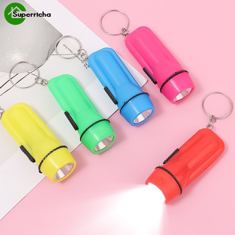 Hot Sale/[Warna Random] Senter Portabel Travel Untuk Camping Senter Praktis Mini Dengan Gantungan Kunci Pocket Light Torch for Night Emergency Senter LED Mini Genggam